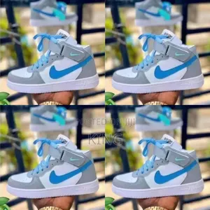 Air Force 1 High Sneakers White Grey Blue