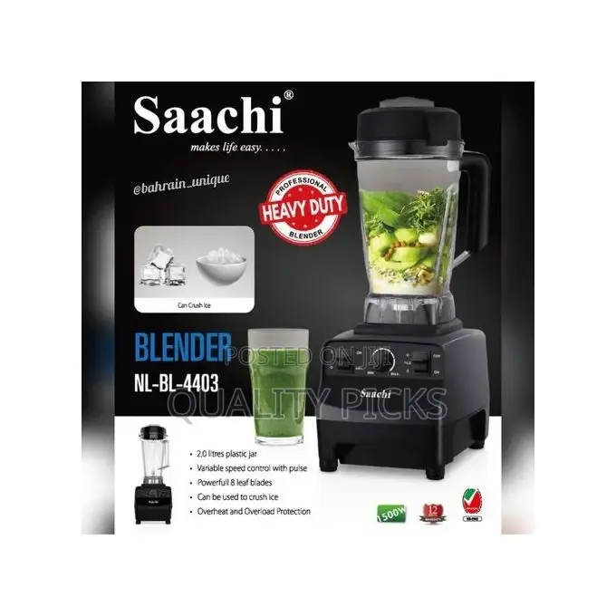 Saachi 2L Multi-Functional Heavy-Duty Commercial Blender