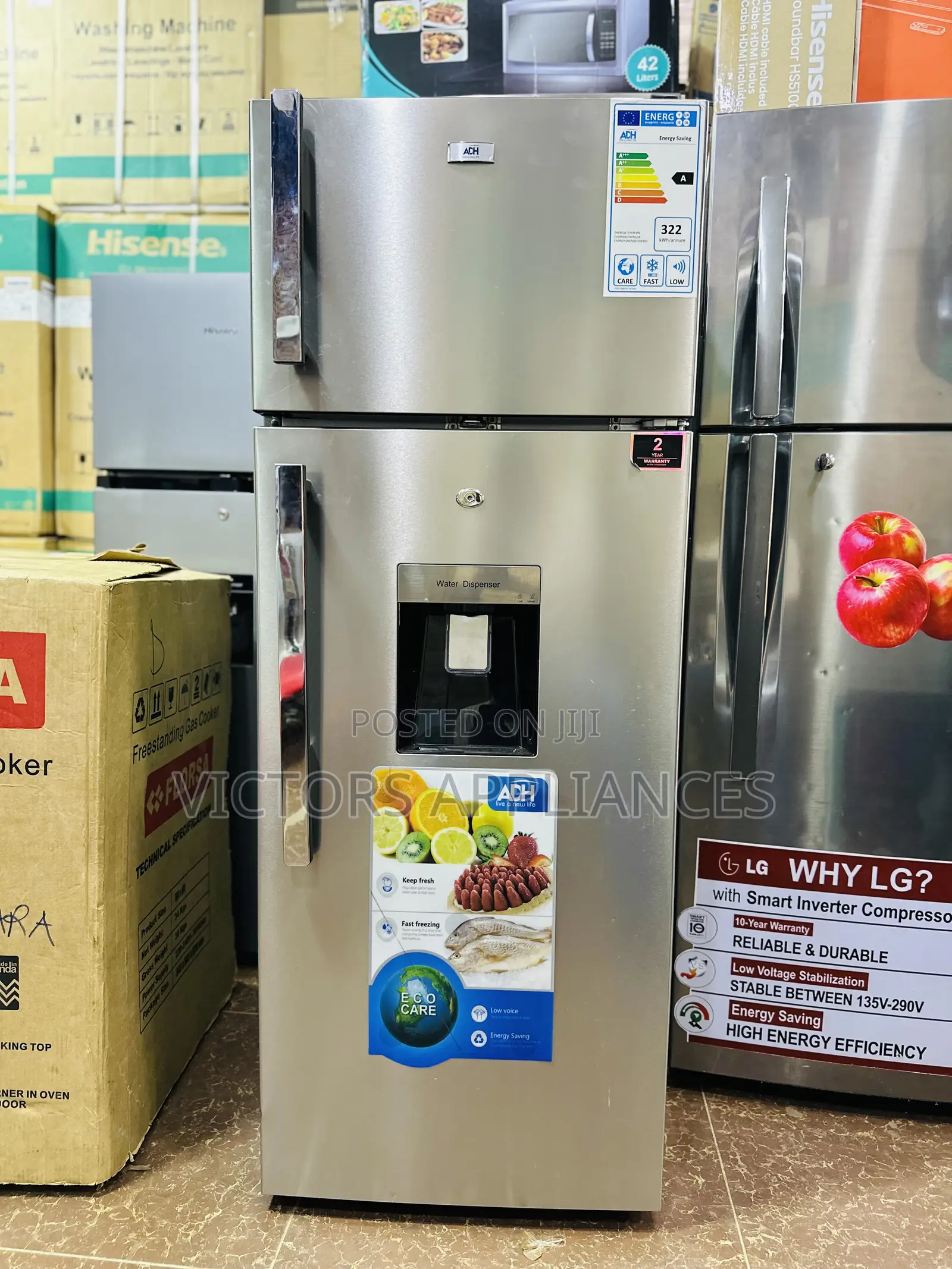 Adh 276l Double Door Refrigerator With Water Dispenser