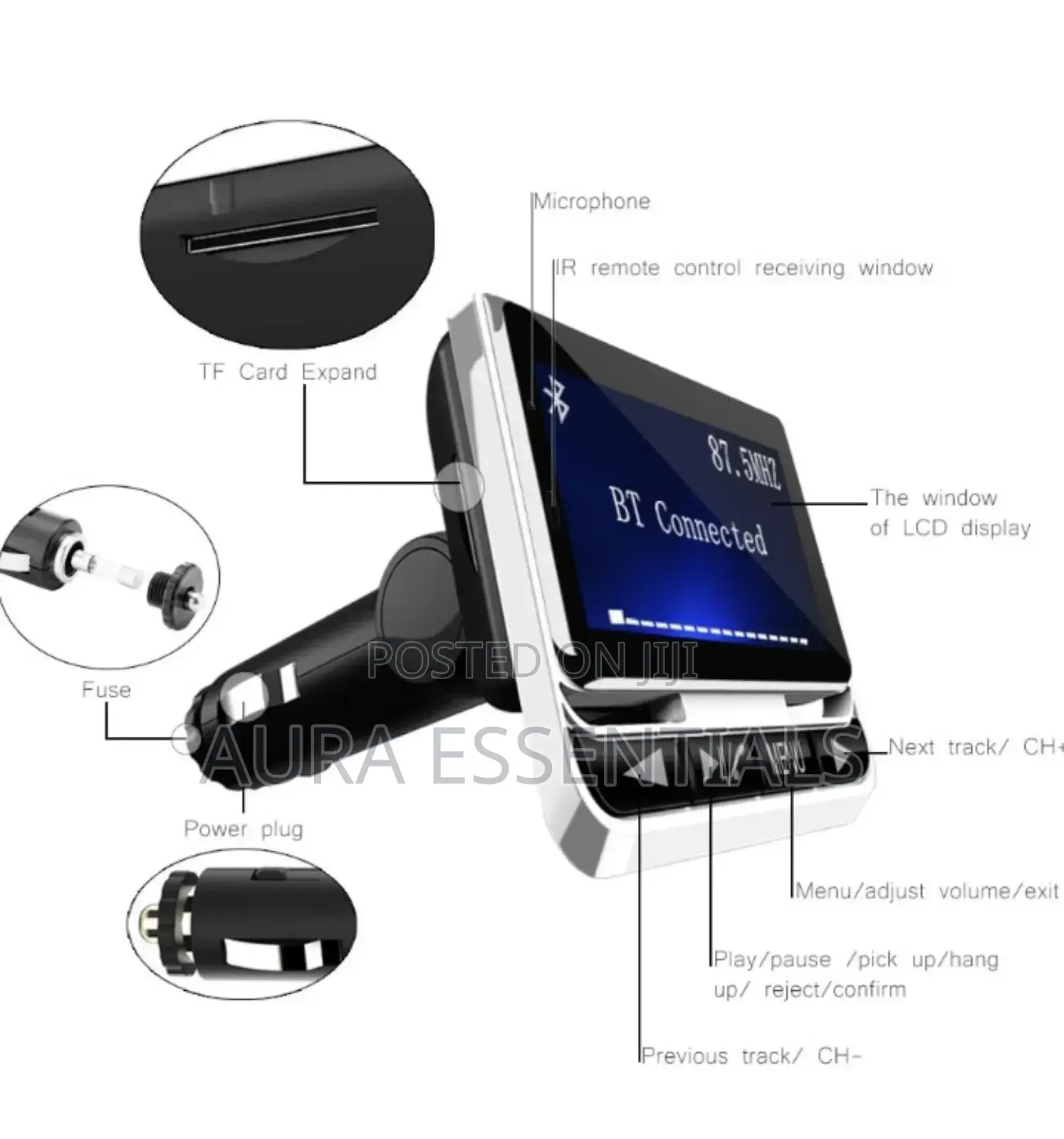 LCD Screen Wireless FM Transmitter Bluetooth Car Mp3 Player