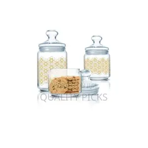 Luminarc 3 Pc Golden Flower Maze Sugar Bowl Set
