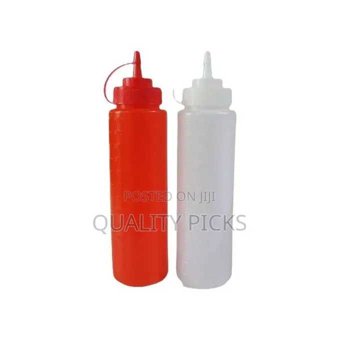 2 PCS Plastic Squeeze Dispenser Vinegar Tomato Sauce Bottles