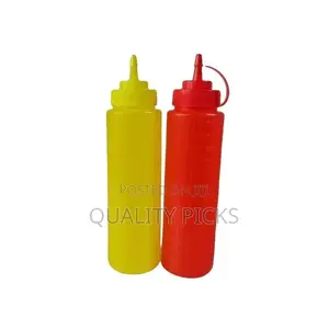 2 PCS Plastic Squeeze Dispenser Vinegar Tomato Sauce Bottles