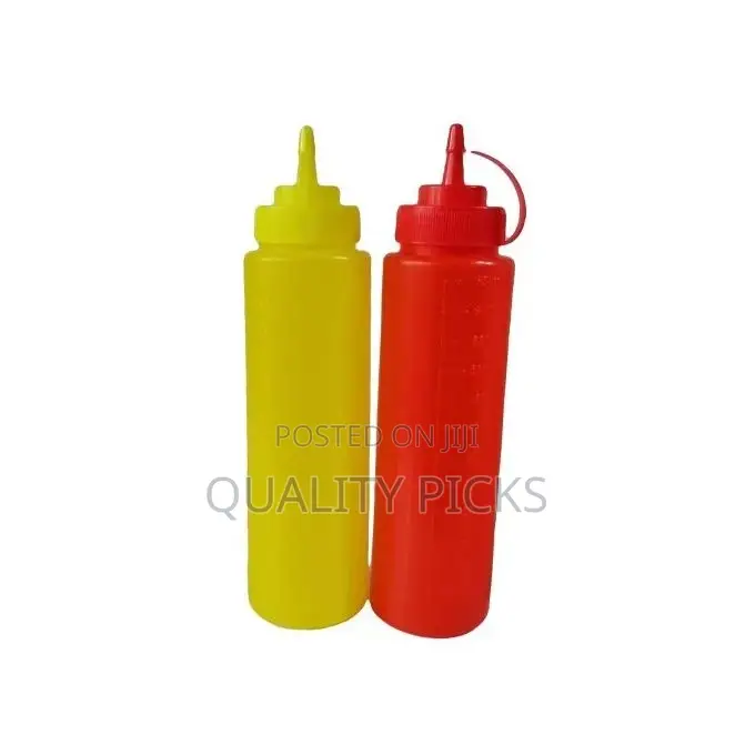 2 PCS Plastic Squeeze Dispenser Vinegar Tomato Sauce Bottles
