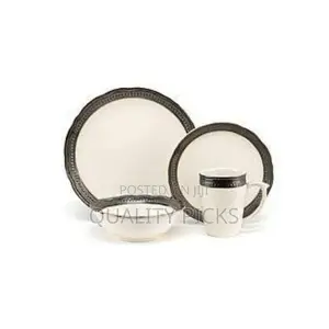 Other 24 Piece Gold Line Dinner Set, Cream.