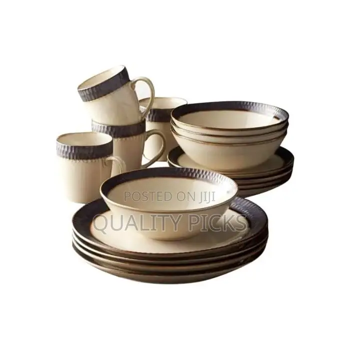 Other 24 Piece Gold Line Dinner Set, Cream.