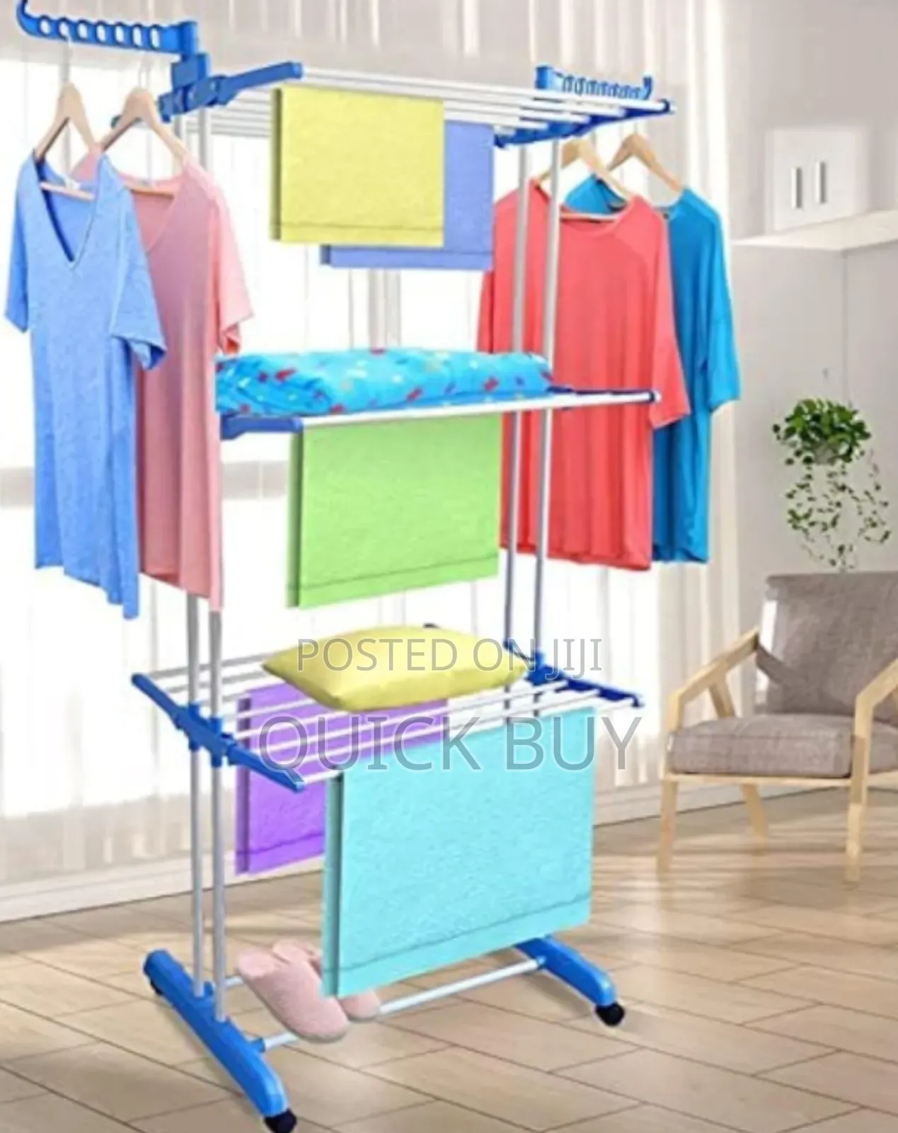 Sturdy Strong Foldable 4 Tier Clothes Drying Rack