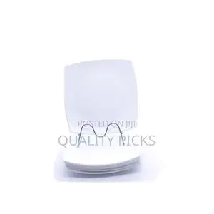 6 Pieces of Square Curved Snow Dinner Plates - White