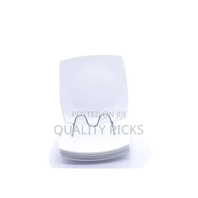 6 Pieces of Square Curved Snow Dinner Plates - White
