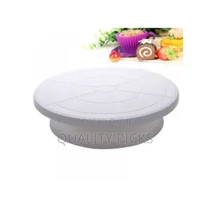 Turntable Rotating Anti-Skid Cake Decorating Stand,White.