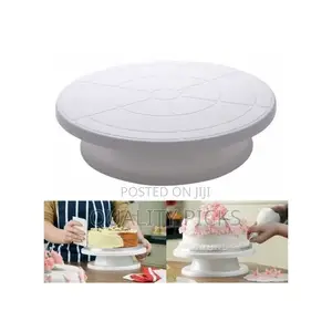 Turntable Rotating Anti-Skid Cake Decorating Stand,White.