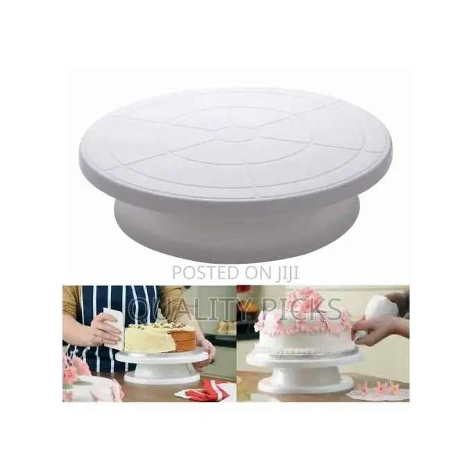 Turntable Rotating Anti-Skid Cake Decorating Stand,White.