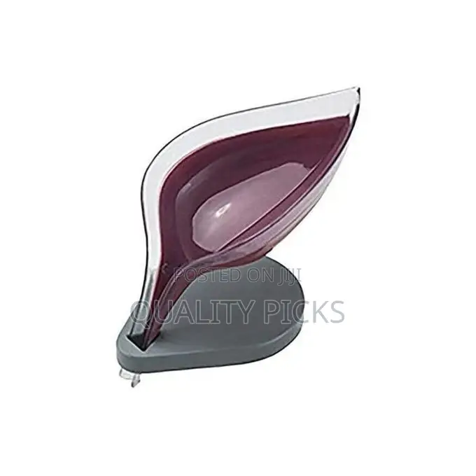 Leaf Shape Soap Dish Box-Self Draining Soap Holder, Purple