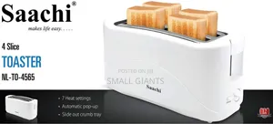 Saachi Electric 4 Slices Toaster With Automatic Pop-Up/White