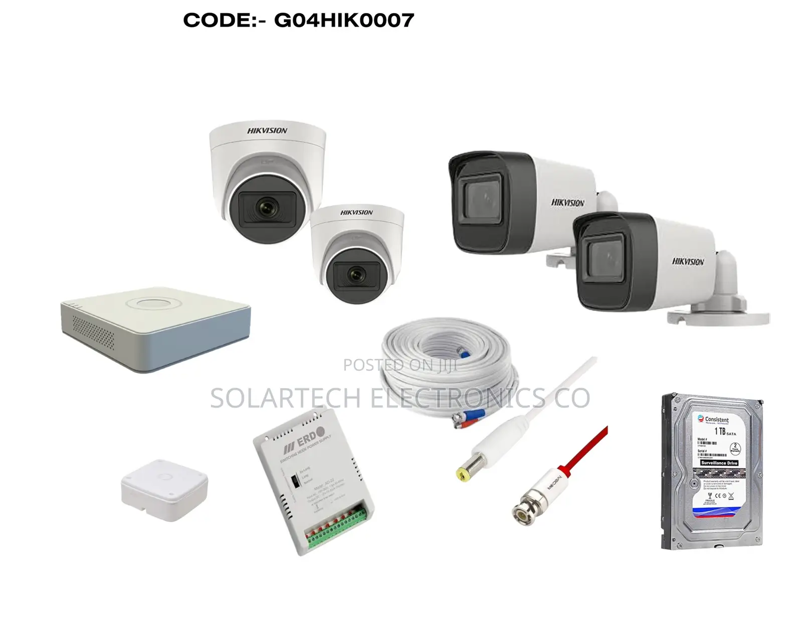 4 Channel CCTV Camera Kit/ Full Color Day and Night.