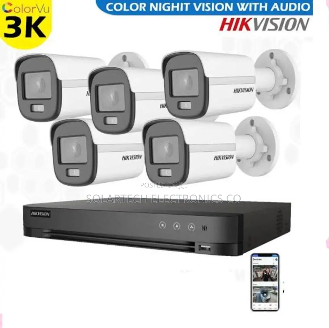 4 Channel CCTV Camera Kit/ Clear Night Vision.