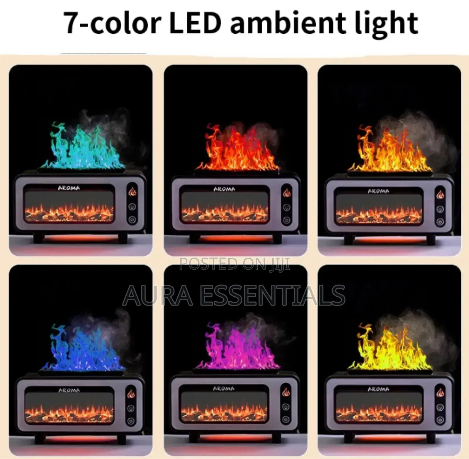 3D Simulated RGB Fire Flame Air Humidifier