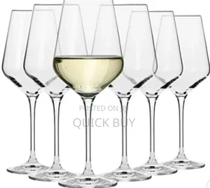 Elegant Stylish Diamond Stem Wine Glasses /6pcs