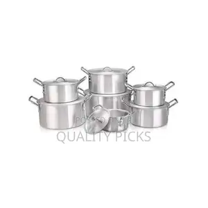 14 Pieces of Stainless Steel Saucepans Cookware Pots- Silver