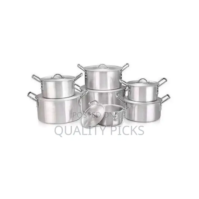 14 Pieces of Stainless Steel Saucepans Cookware Pots- Silver