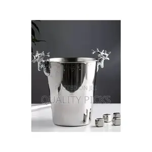 5L Champagne Wine Ice Bucket Stainless Steel With Handle