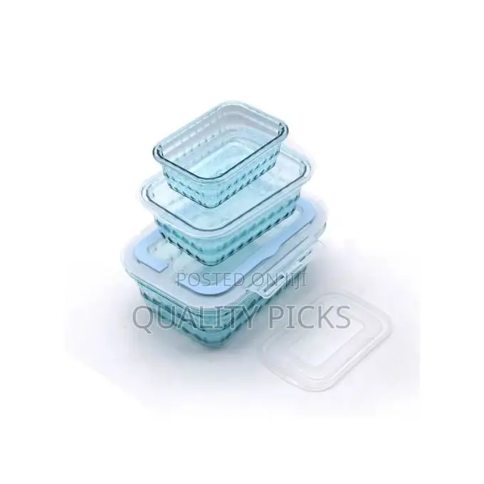 3 Piece Melamine Food Storage Container Box-Blue.