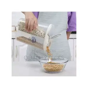 2 Section Cereal Food Dispenser Storage Jar Box Container