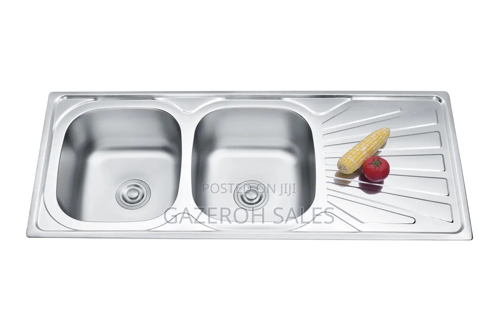 Single Tray Double Bowl Sink.