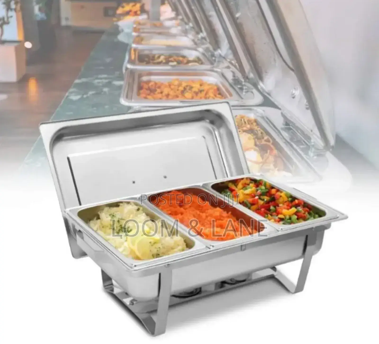 Triple Compartment Chaffing Dish Food Warmer