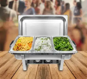 Triple Compartment Chaffing Dish Food Warmer