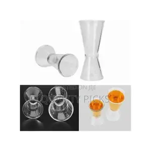 2 Pc 40cc Double Acrylic Jigger Cocktail Shot Glasses Cup