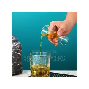 2 Pc 40cc Double Acrylic Jigger Cocktail Shot Glasses Cup