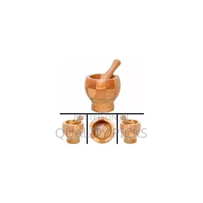 Grinding Wooden Mortar and Pestle