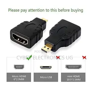 Micro HDMI to HDMI Adapter Connector HD 1080P Black