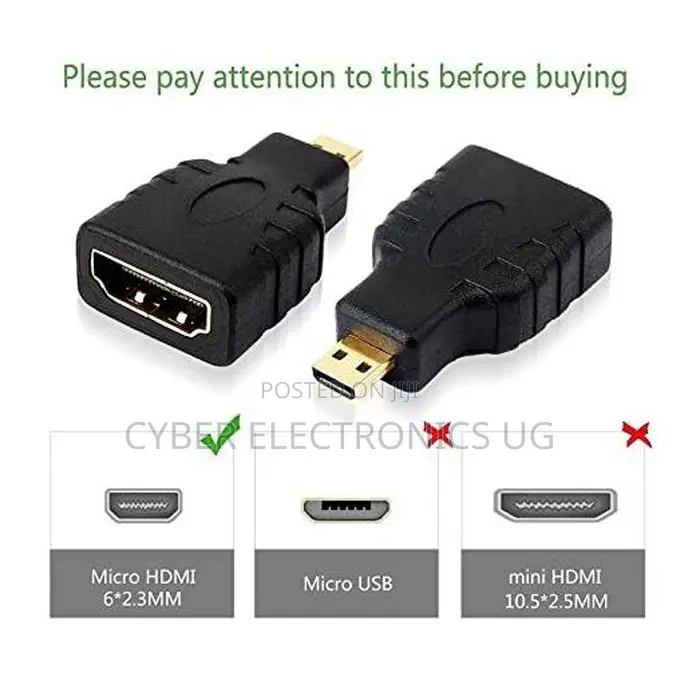 Micro HDMI to HDMI Adapter Connector HD 1080P Black