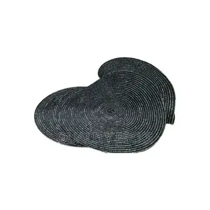 6 Pc Round Decorative Placemats Table Mats- Black White