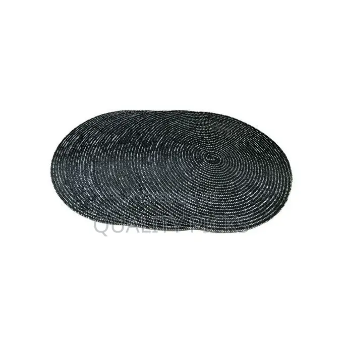6 Pc Round Decorative Placemats Table Mats- Black White