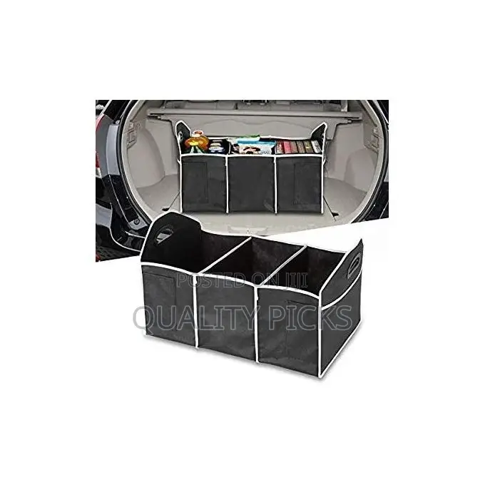 Car Trunk Organizer, 3large Section of Storage - Black