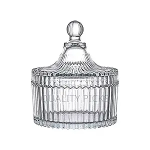 Lined Glass Sugar Bowl- Colorless