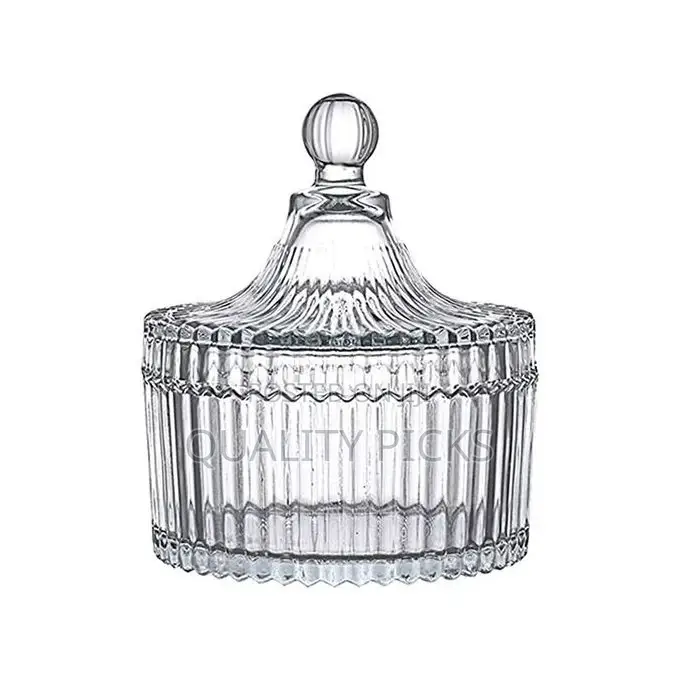 Lined Glass Sugar Bowl- Colorless