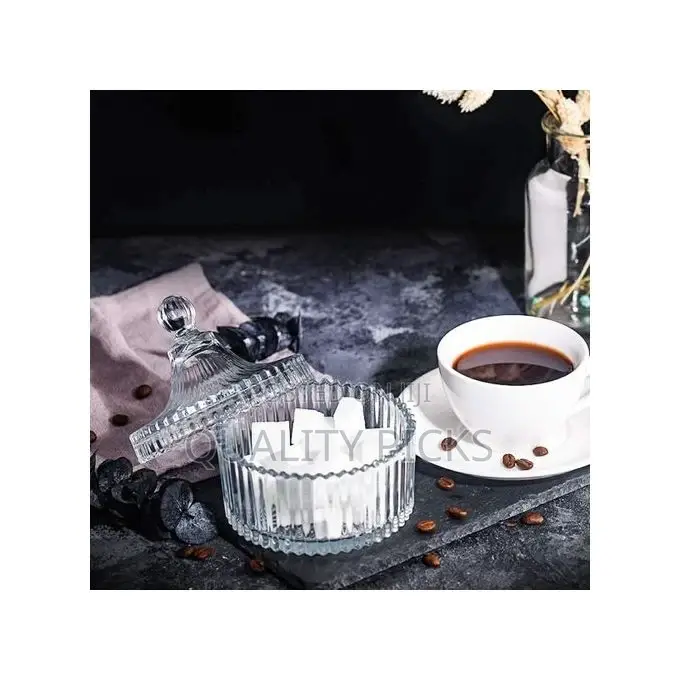 Lined Glass Sugar Bowl- Colorless