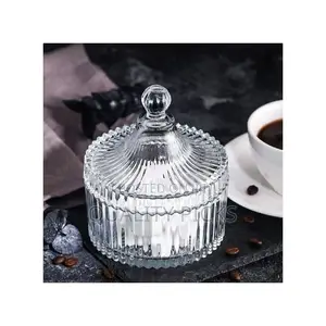 Lined Glass Sugar Bowl- Colorless