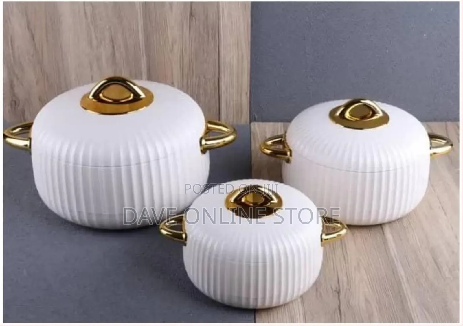 3 Piece Set 1l+2l+3.5l Luxury Food Warmer
