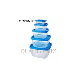 5 Pc Square Airtight Food Storage Containers Tins