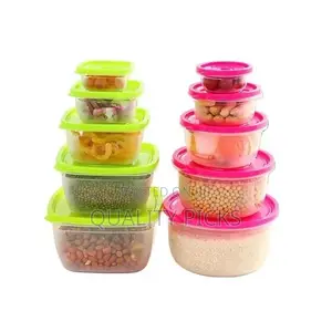5 Pc Square Airtight Food Storage Containers Tins