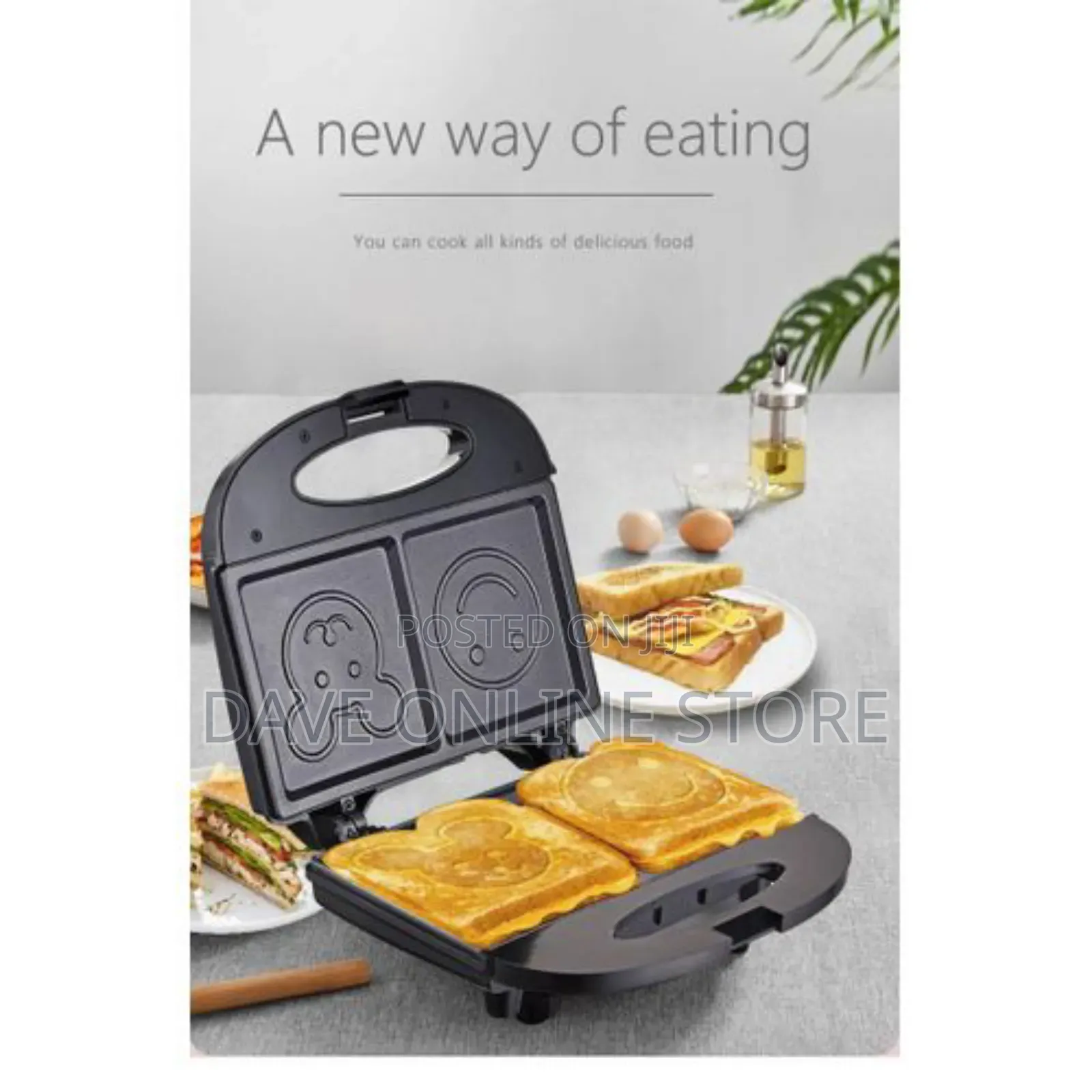 Sokany 2 Bread Slices Waffle Maker With Fast Heating Plates