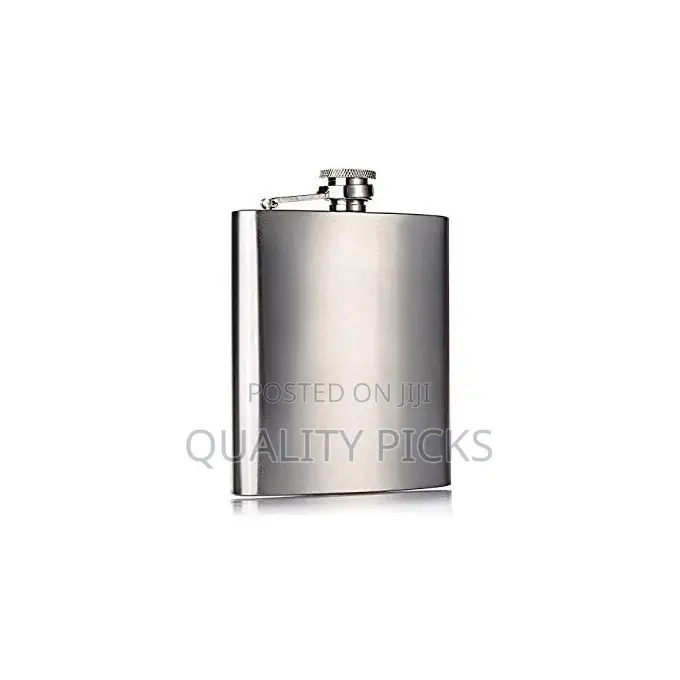 24oz Stainless Steel Hip Flask Bottle -Silver
