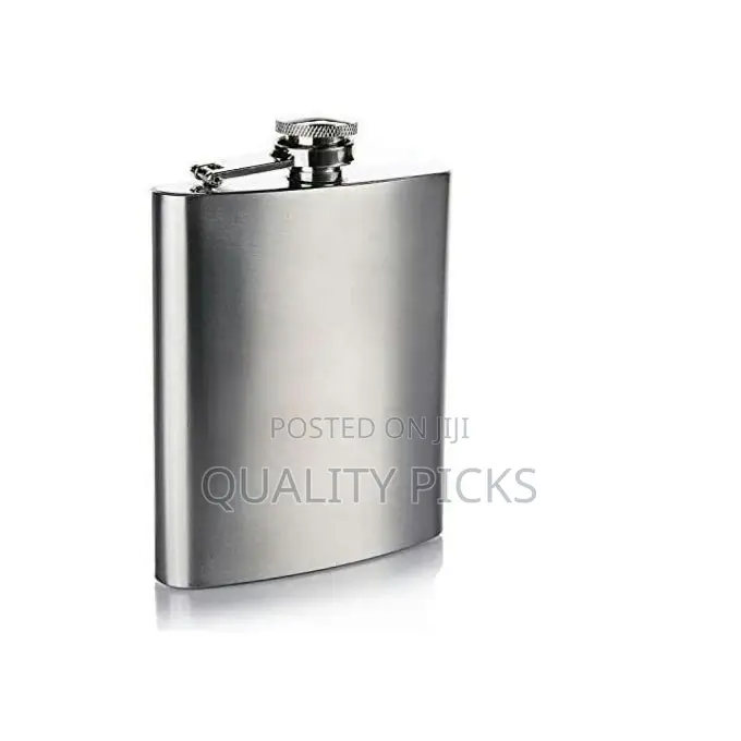 24oz Stainless Steel Hip Flask Bottle -Silver