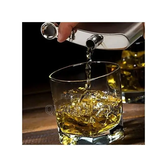 24oz Stainless Steel Hip Flask Bottle -Silver