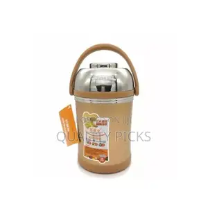 3 Litre Stainless Steel Food Flask Storage Lunch Box -Brown